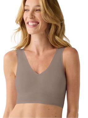 True & Co True Everybody Full V- Neck Padded Bra Size XS Muse Mauve Wireless